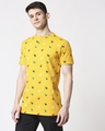 Shop Men Christmas Tree All Over Printed Half Sleeve Yellow T-Shirt-Design