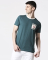 Shop Men Contrast Rib Printed Pocket Atlantic Deep T-Shirt-Front
