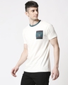 Shop Men Contrast Rib Printed Pocket White T-shirt-Design