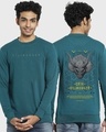 Shop Men's Deep Teal Killmonger Graphic Printed Sweatshirt-Front