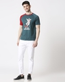 Shop Men Flock Printed Raglan Atlantic Deep T-shirt