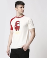 Shop Men Flock Printed Raglan Half Sleeve White T-shirt-Design