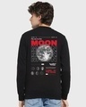 Shop Men's Black Fly Me To The Moon Graphic Printed Sweatshirt-Design