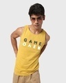 Shop Men's Yellow Game Over Minimal Typography Vest-Front