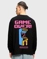 Shop Men's Black Game Over Graphic Printed Oversized T-shirt-Design