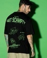 Shop Men's Black Get Schwifty Graphic Printed Oversized T-shirt-Front