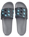 Shop Men Grey Color Block Velcro Sliders-Design