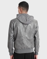 Shop Men's Grey Hooded PU Jacket-Design