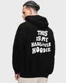 Shop Men's Black Hangover Typography Oversized Hoodie-Design