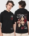 Shop Men's Black Itachi Moment Graphic Printed Oversized Hoodie T-shirt-Front