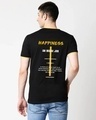 Shop Men's Black Happy State Typography Varsity T-shirt-Design