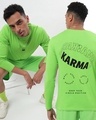 Shop Men's Green Karma Circle Typography T-shirt-Front