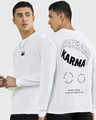 Shop Men's White Karma Circles Typography Oversized T-shirt-Front