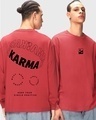Shop Men's Red Karma Circles Graphic Printed Oversized T-shirt-Front
