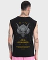 Shop Men's Black Killmonger Graphic Printed Oversized Vest-Design