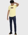Shop Men's Yellow Vengeance Typography Apple Cut T-shirt-Design