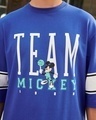 Shop Men's Blue Mickey 28 Team Graphic Printed Oversized T-shirt