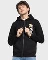 Shop Men's Black Mickey Faces Graphic Printed Zipper Hoodie-Front