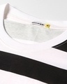 Shop Men's Black & White Mickey Faces Striped Oversized T-shirt