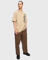 Shop Men's Brown Mickey faces Graphic Printed Oversized T-shirt