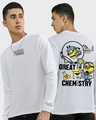 Shop Men's White Minions Great Chemistry Graphic Printed Oversized T-shirt-Front