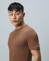 Shop Men's Brown Muscle Fit T-shirt
