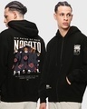 Shop Men's Black Nagato Graphic Printed Oversized Hoodie-Front
