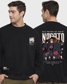 Shop Men's Black Nagato Graphic Printed Oversized Sweatshirt-Front
