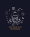 Shop Men's Navy Blue One With The Universe Graphic Printed Apple Cut T-shirt-Full