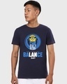Shop Men's Navy Blue Balance Baby Graphic Printed T-shirt-Front