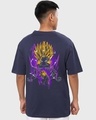 Shop Men's Navy Blue Gohan Graphic Printed Oversized T-shirt-Design