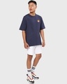 Shop Men's Navy Blue Gohan Graphic Printed Oversized T-shirt