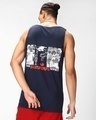 Shop Men's Navy The Shinigami Effect Graphic Printed Vest-Front