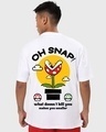 Shop Men's White Oh Snap Graphic Printed Oversized T-shirt-Design