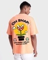 Shop Men's Orange Oh Snap Graphic Printed Oversized T-shirt-Design