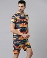 Shop Men Orange & Blue Abstract Printed Co-ord Set-Design