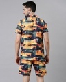 Shop Men Orange & Blue Abstract Printed Co-ord Set-Full