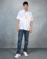 Shop Men's White & Blue Tie & Dye Oversized Shirt-Full