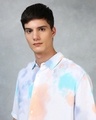 Shop Men's White & Blue Tie & Dye Oversized Shirt