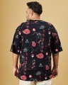 Shop Men's Black All Over Printed Oversized Plus Size T-shirt-Design