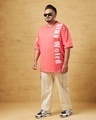 Shop Men's Red All Over Printed Oversized Plus Size T-shirt-Full