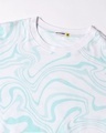 Shop Men's Blue & White Abstract Printed Oversized T-shirt