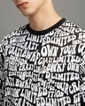 Shop Men's White & Black Typography Oversized T-shirt
