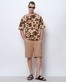 Shop Men's Brown All Over Printed Oversized T-shirt