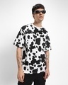 Shop Men's White All Over Printed Oversized T-shirt-Front