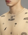 Shop Men's Brown Take it Easy All Over Printed Oversized T-shirt