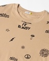 Shop Men's Brown Take it Easy All Over Printed Oversized T-shirt