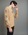 Shop Men's Brown Mickey Mouse Graphic Printed Oversized T-shirt-Front