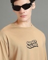 Shop Men's Brown Mickey Mouse Graphic Printed Oversized T-shirt