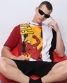 Shop Men's Red The Flashed Graphic Printed Oversized T-shirt-Front